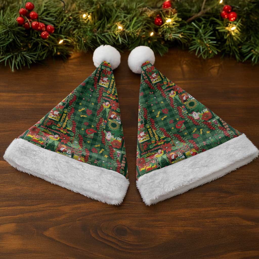 Mele Kalikimaka Pakalana Pikake Lei Christmas Santa Hat Hawaiian Rodeo Paniolo Ulaula Palaka - Polynesian Pride