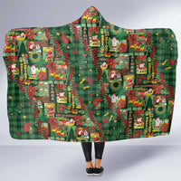 Mele Kalikimaka Pakalana Pikake Lei Hooded Blanket Hawaiian Rodeo Paniolo Ulaula Palaka - Polynesian Pride