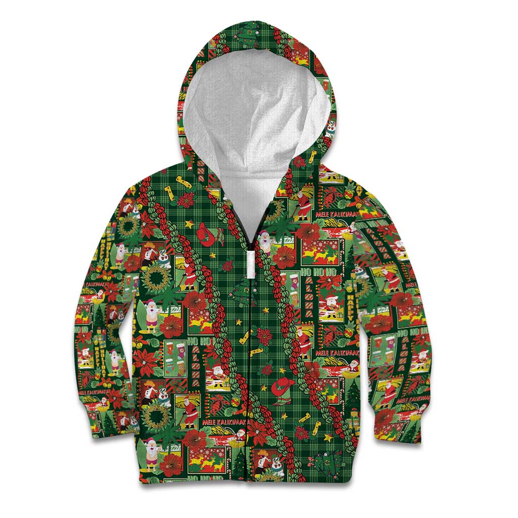 Mele Kalikimaka Pakalana Pikake Lei Kid Hoodie Hawaiian Rodeo Paniolo Ulaula Palaka - Polynesian Pride