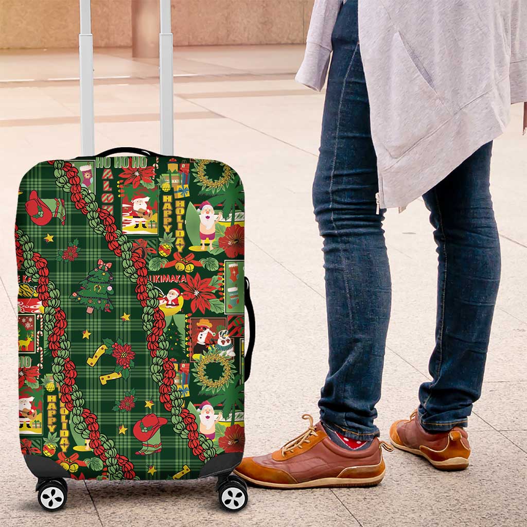 Mele Kalikimaka Pakalana Pikake Lei Luggage Cover Hawaiian Rodeo Paniolo Ulaula Palaka - Polynesian Pride