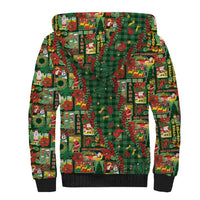 Mele Kalikimaka Pakalana Pikake Lei Sherpa Hoodie Hawaiian Rodeo Paniolo Ulaula Palaka - Polynesian Pride
