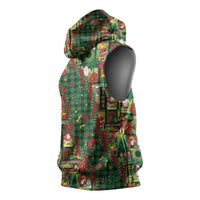 Mele Kalikimaka Pakalana Pikake Lei Sleeveless Hoodie Hawaiian Rodeo Paniolo Ulaula Palaka - Polynesian Pride
