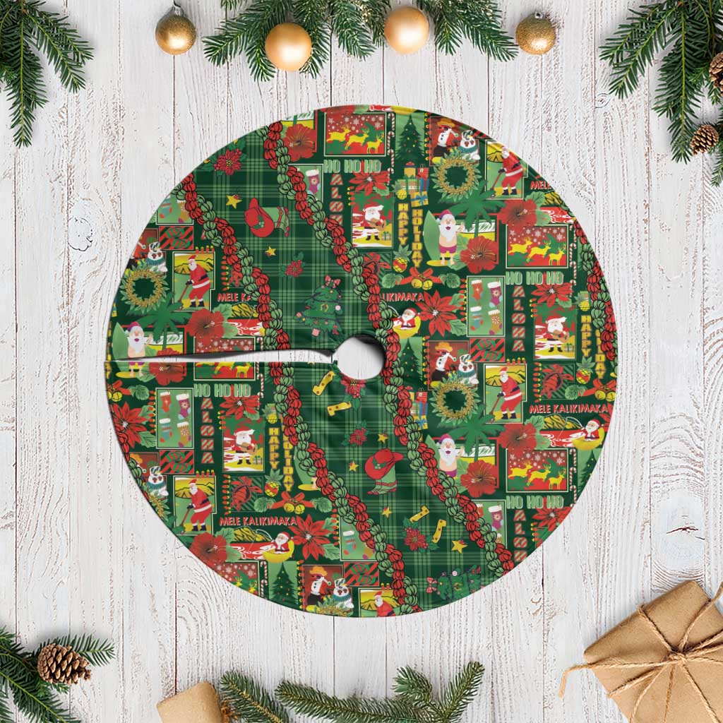 Mele Kalikimaka Pakalana Pikake Lei Tree Skirt Hawaiian Rodeo Paniolo Ulaula Palaka - Polynesian Pride