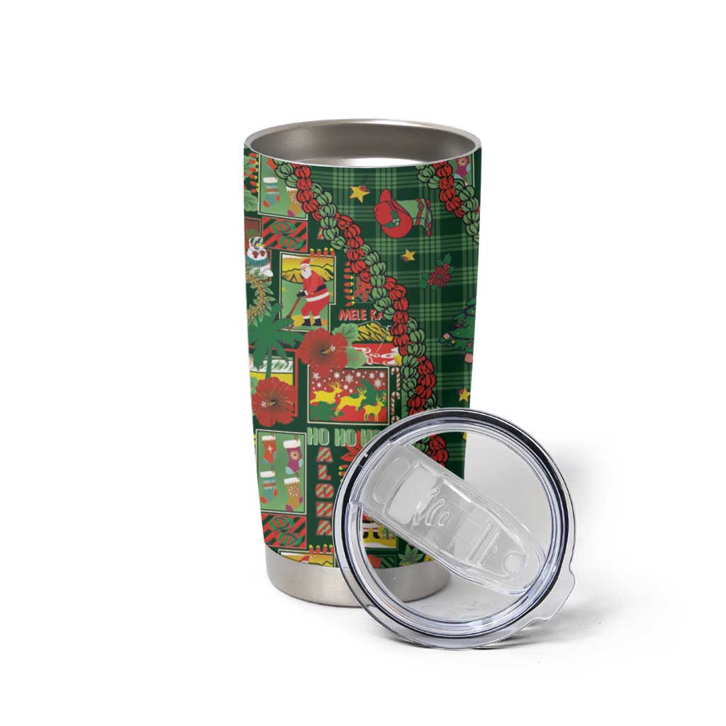 Mele Kalikimaka Pakalana Pikake Lei Tumbler Cup Hawaiian Rodeo Paniolo Ulaula Palaka - Polynesian Pride