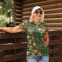 Mele Kalikimaka Pakalana Pikake Lei Women Polo Shirt Hawaiian Rodeo Paniolo Ulaula Palaka - Polynesian Pride