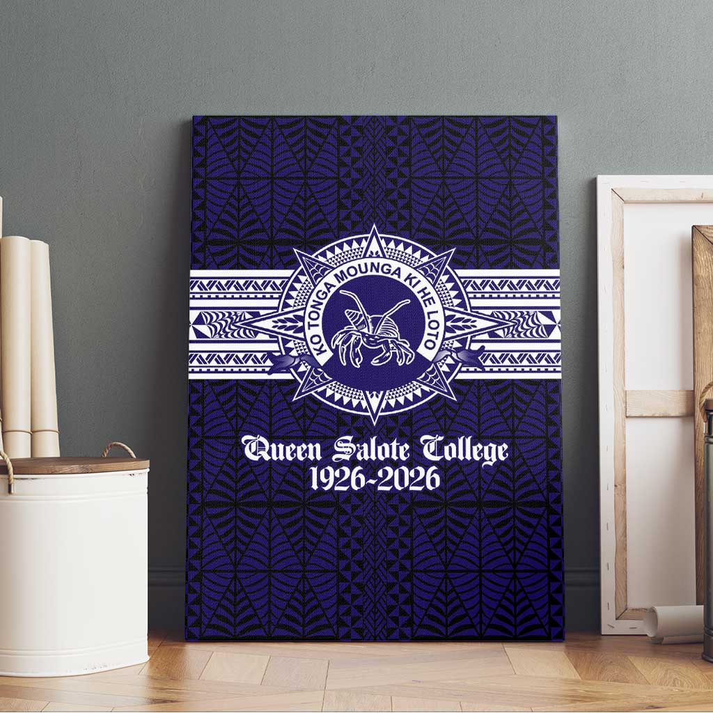 Tonga Queen Salote College 100 years Canvas Wall Art QSC 1926-2026 Tongan Pattern