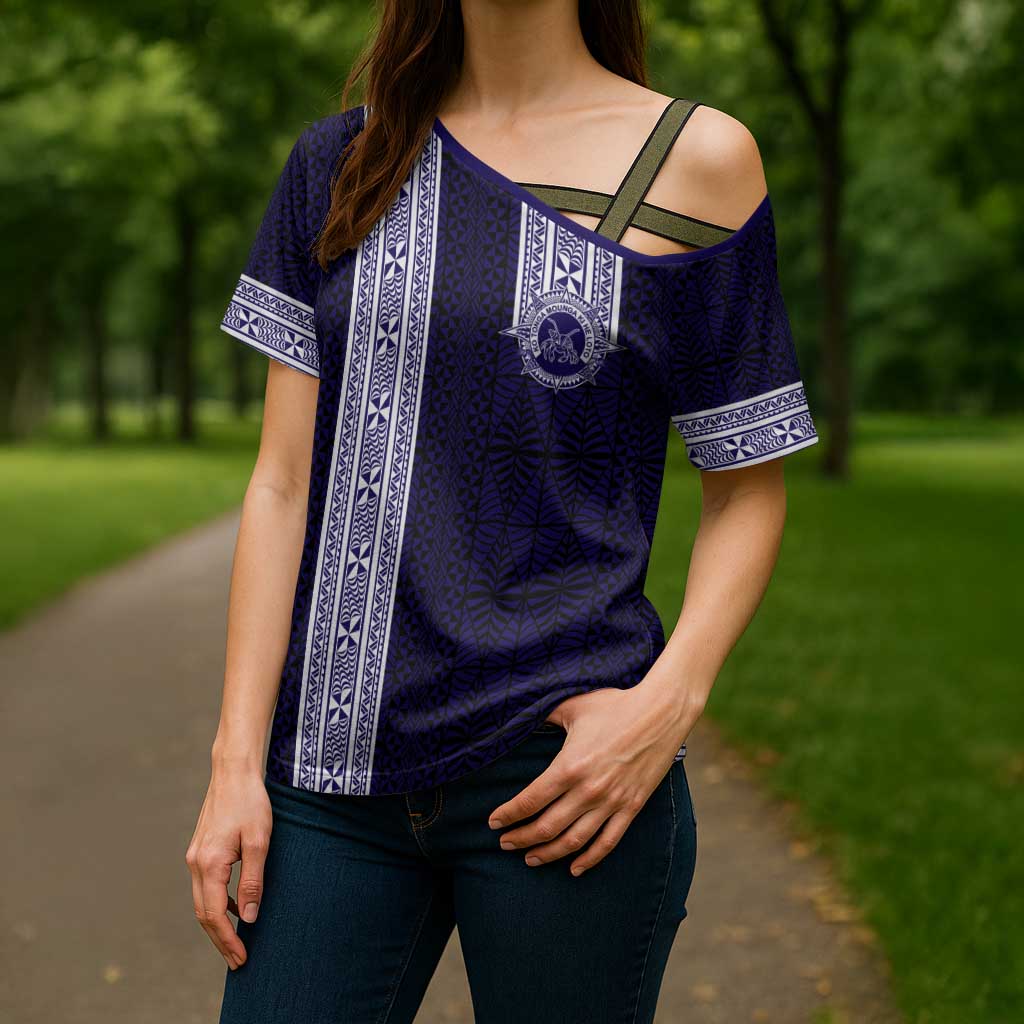 Tonga Queen Salote College 100 years Cross Shoulder Shirt QSC 1926-2026 Tongan Pattern