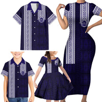 Tonga Queen Salote College 100 years Family Matching Short Sleeve Bodycon Dress and Hawaiian Shirt QSC 1926-2026 Tongan Pattern LT9 - Polynesian Pride