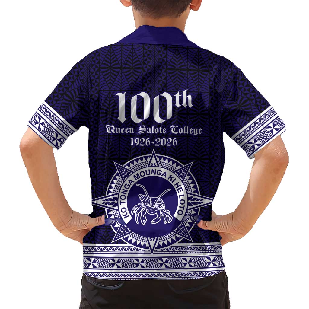 Tonga Queen Salote College 100 years Family Matching Tank Maxi Dress and Hawaiian Shirt QSC 1926-2026 Tongan Pattern LT9 - Polynesian Pride