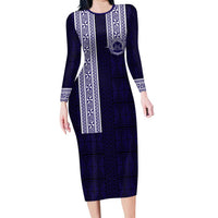 Tonga Queen Salote College 100 years Long Sleeve Bodycon Dress QSC 1926-2026 Tongan Pattern
