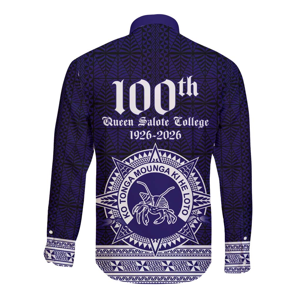Tonga Queen Salote College 100 years Long Sleeve Button Shirt QSC 1926-2026 Tongan Pattern