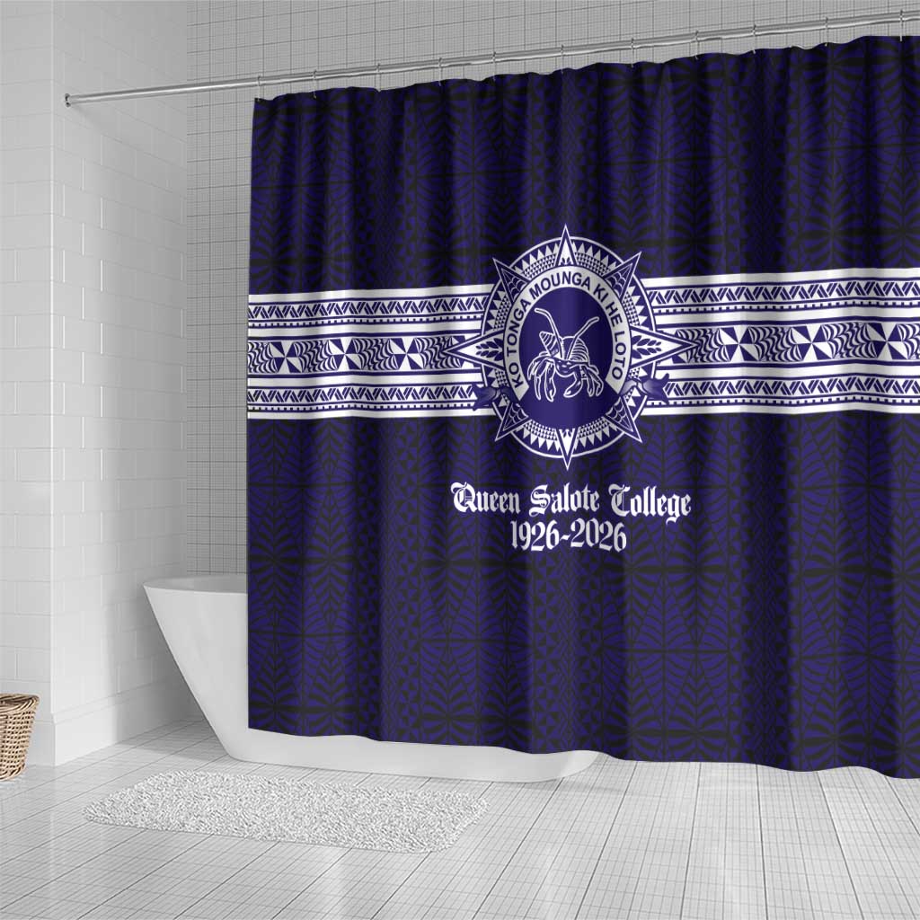 Tonga Queen Salote College 100 years Shower Curtain QSC 1926-2026 Tongan Pattern