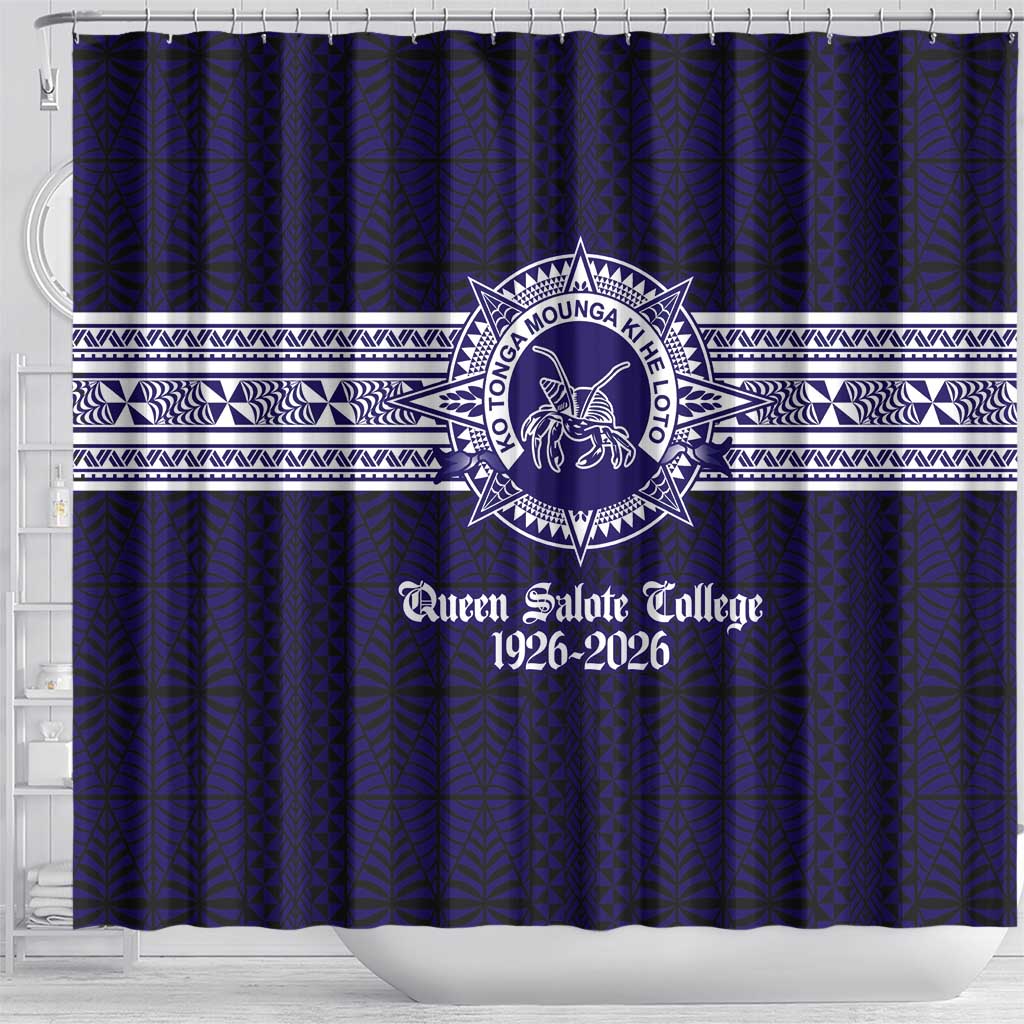 Tonga Queen Salote College 100 years Shower Curtain QSC 1926-2026 Tongan Pattern