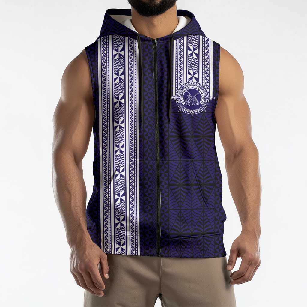 Tonga Queen Salote College 100 years Sleeveless Zip Hoodie QSC 1926-2026 Tongan Pattern