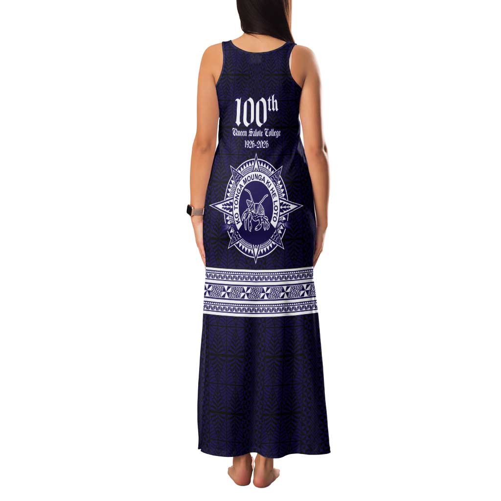Tonga Queen Salote College 100 years Tank Maxi Dress QSC 1926-2026 Tongan Pattern