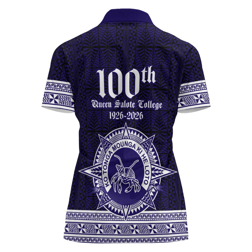 Tonga Queen Salote College 100 years Women Polo Shirt QSC 1926-2026 Tongan Pattern
