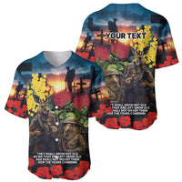 Kangaroo-Kiwi Soldier ANZAC Personalised Baseball Jersey Golden Wattle and Pohutukawa Flowers LT9 - Polynesian Pride