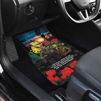 Kangaroo-Kiwi Soldier ANZAC Personalised Car Mats Golden Wattle and Pohutukawa Flowers
