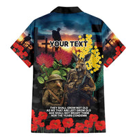 Kangaroo-Kiwi Soldier ANZAC Personalised Family Matching Mermaid Dress and Hawaiian Shirt Golden Wattle and Pohutukawa Flowers LT9 - Polynesian Pride
