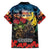 Kangaroo-Kiwi Soldier ANZAC Personalised Family Matching Short Sleeve Bodycon Dress and Hawaiian Shirt Golden Wattle and Pohutukawa Flowers