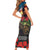 Kangaroo-Kiwi Soldier ANZAC Personalised Family Matching Short Sleeve Bodycon Dress and Hawaiian Shirt Golden Wattle and Pohutukawa Flowers