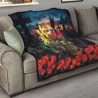 Kangaroo-Kiwi Soldier ANZAC Personalised Quilt Golden Wattle and Pohutukawa Flowers LT9 - Polynesian Pride