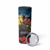 Kangaroo-Kiwi Soldier ANZAC Personalised Skinny Tumbler Golden Wattle and Pohutukawa Flowers LT9 - Polynesian Pride