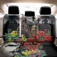 Kangaroo-Kiwi Soldier ANZAC Personalised Back Car Seat Cover Golden Wattle Poppy Flowers