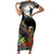 Kangaroo-Kiwi Soldier ANZAC Personalised Family Matching Short Sleeve Bodycon Dress and Hawaiian Shirt Golden Wattle Poppy Flowers