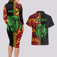 Personalised Tonga Emancipation Day Couples Matching Long Sleeve Bodycon Dress and Hawaiian Shirt Puleanga Fakatui O Since 1970 LT9 - Polynesian Pride