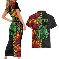 Personalised Tonga Emancipation Day Couples Matching Short Sleeve Bodycon Dress and Hawaiian Shirt Puleanga Fakatui O Since 1970 LT9 - Polynesian Pride