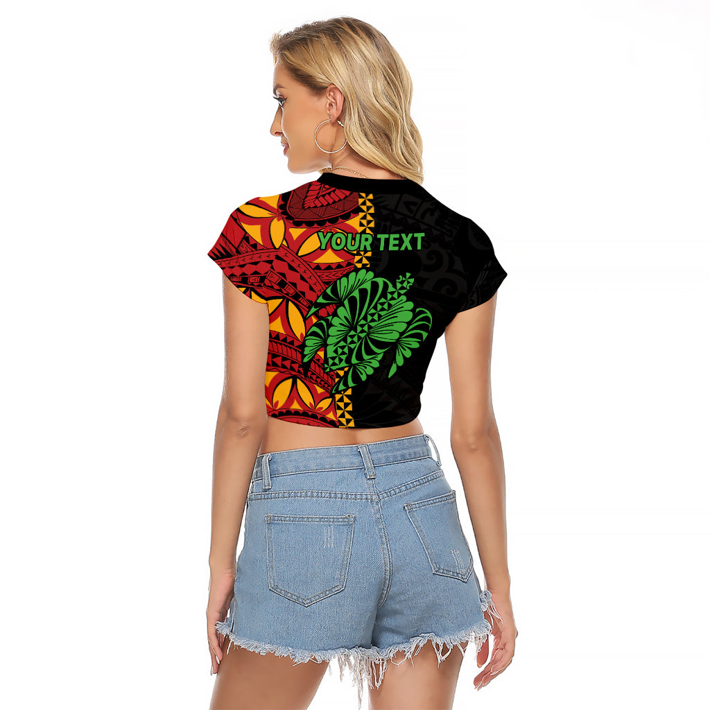 Personalised Tonga Emancipation Day Raglan Cropped T Shirt Puleanga Fakatui O Since 1970