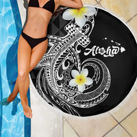 Aloha Hammerhead Shark Beach Blanket Black Hawaiian Kakau Tribal Tattoo