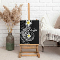 Aloha Hammerhead Shark Canvas Wall Art Black Hawaiian Kakau Tribal Tattoo