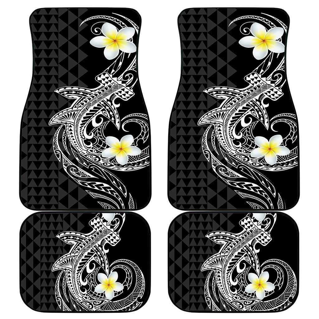 Aloha Hammerhead Shark Car Mats Black Hawaiian Kakau Tribal Tattoo