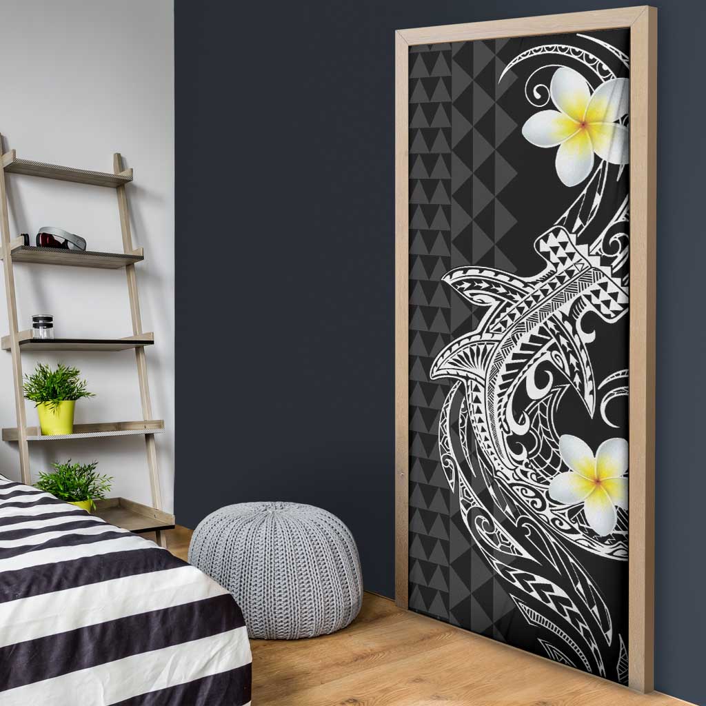 Aloha Hammerhead Shark Door Cover Black Hawaiian Kakau Tribal Tattoo - Polynesian Pride