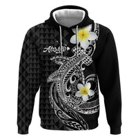 Aloha Hammerhead Shark Hoodie Black Hawaiian Kakau Tribal Tattoo