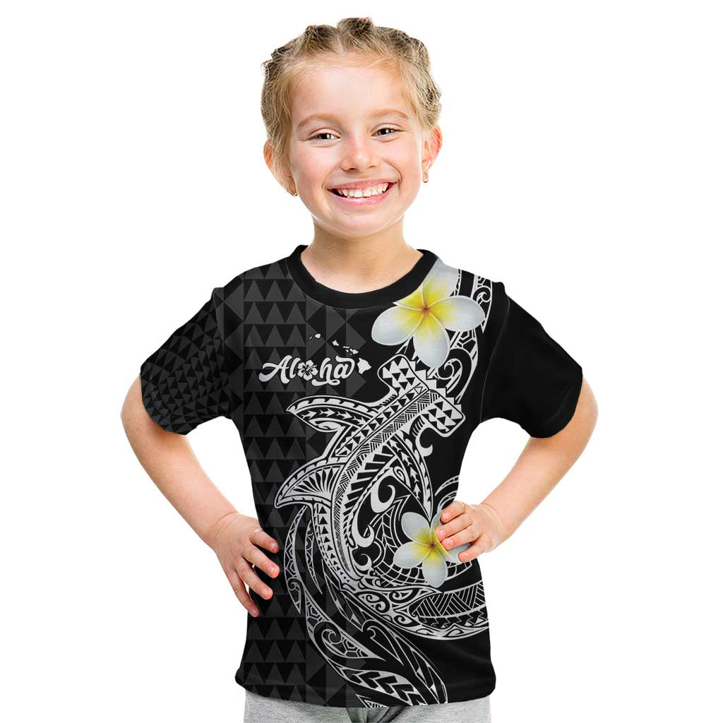 Aloha Hammerhead Shark Kid T Shirt Black Hawaiian Kakau Tribal Tattoo