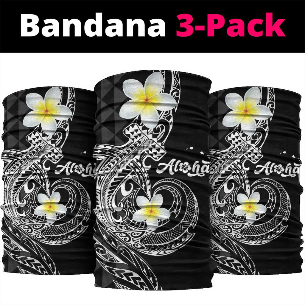 Aloha Hammerhead Shark Neck Gaiter Black Hawaiian Kakau Tribal Tattoo - Polynesian Pride