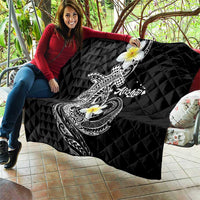 Aloha Hammerhead Shark Quilt Black Hawaiian Kakau Tribal Tattoo
