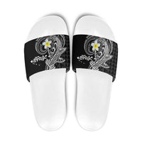 Aloha Hammerhead Shark Slide Sandals Black Hawaiian Kakau Tribal Tattoo - Polynesian Pride