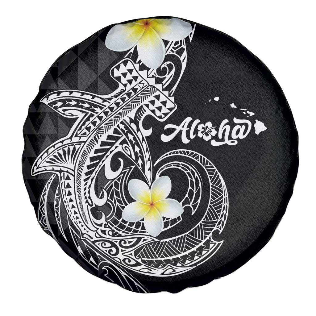Aloha Hammerhead Shark Spare Tire Cover Black Hawaiian Kakau Tribal Tattoo