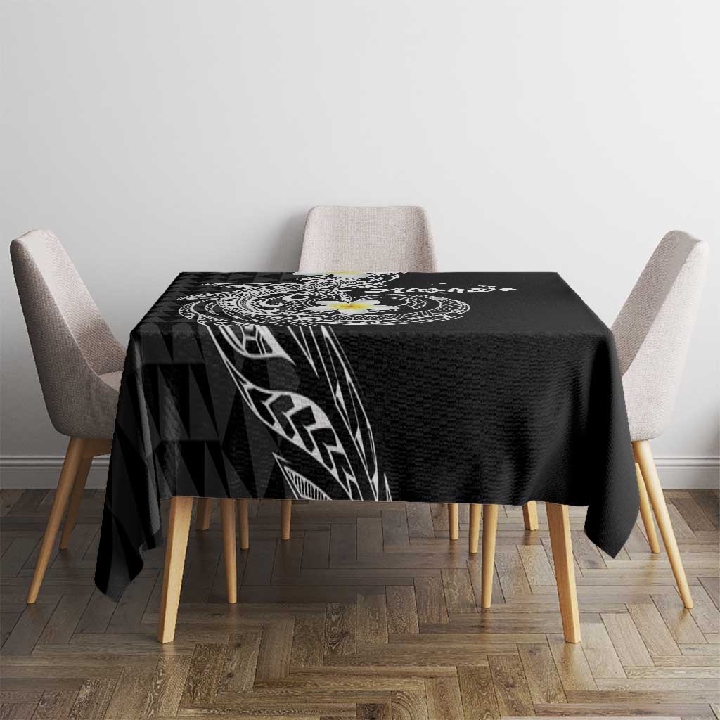Aloha Hammerhead Shark Tablecloth Black Hawaiian Kakau Tribal Tattoo