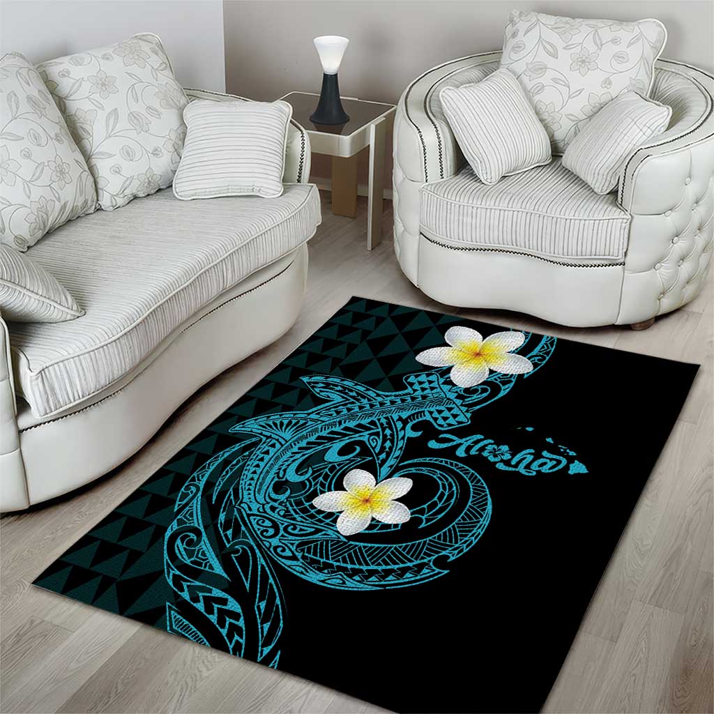 Aloha Hammerhead Shark Area Rug Calypso Hawaiian Kakau Tribal Tattoo