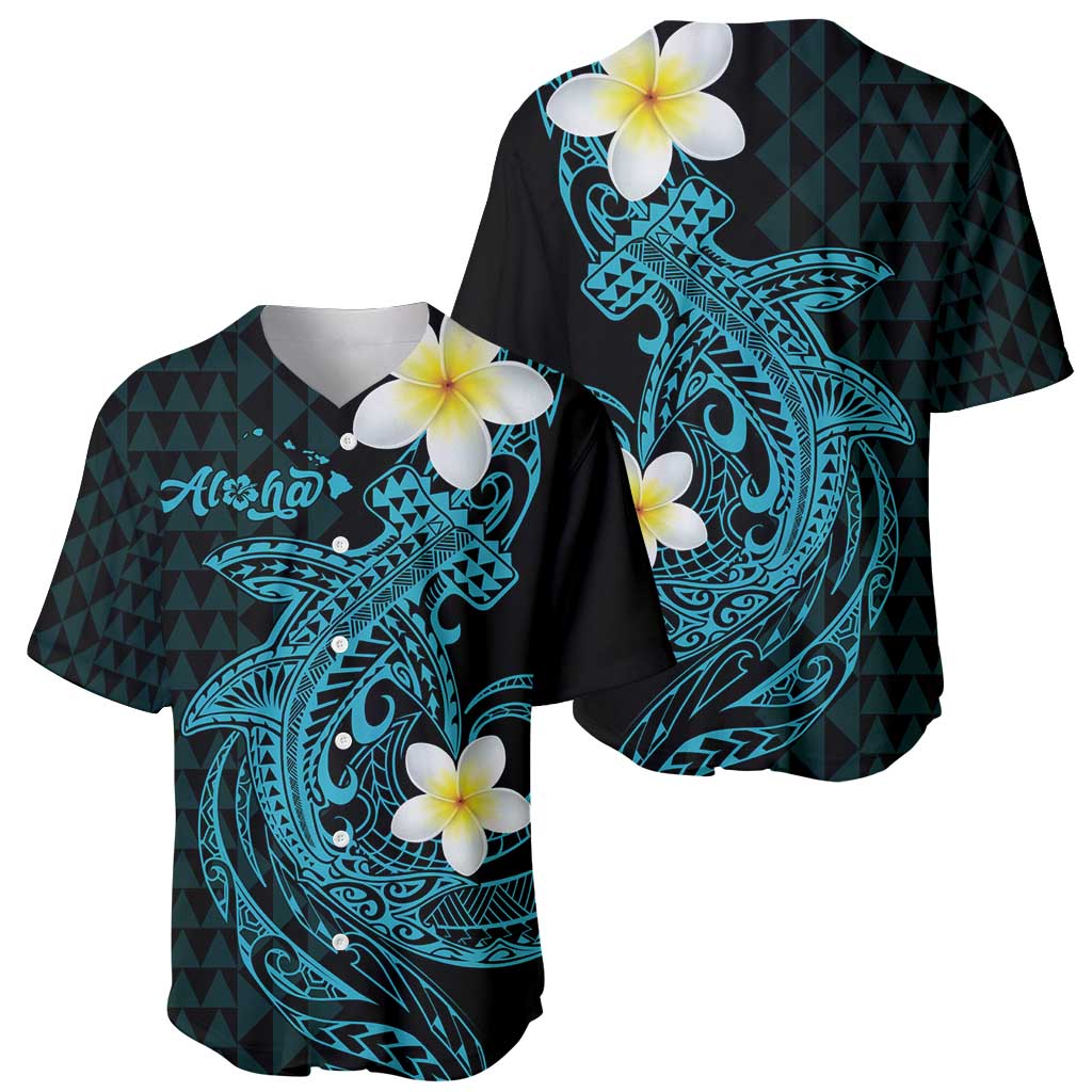 Aloha Hammerhead Shark Baseball Jersey Calypso Hawaiian Kakau Tribal Tattoo