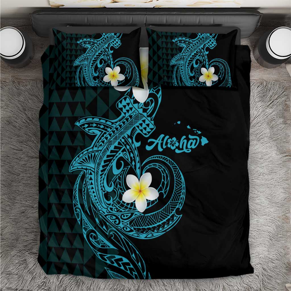 Aloha Hammerhead Shark Bedding Set Calypso Hawaiian Kakau Tribal Tattoo
