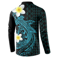 Aloha Hammerhead Shark Button Sweatshirt Calypso Hawaiian Kakau Tribal Tattoo