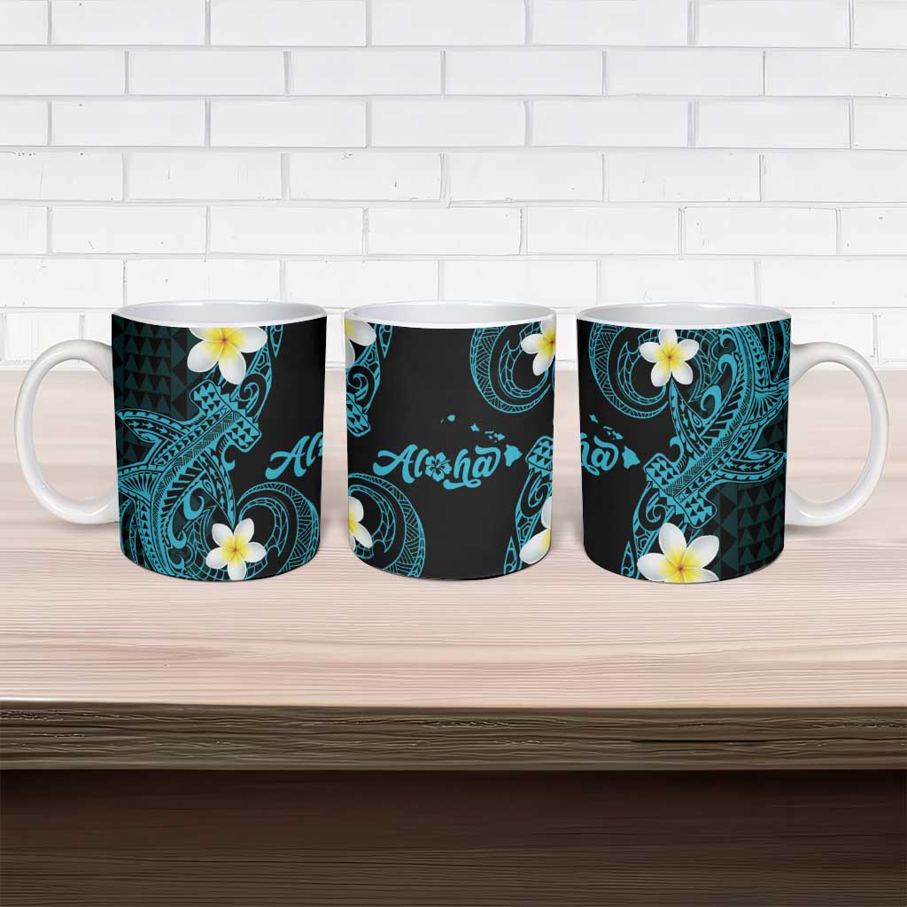 Aloha Hammerhead Shark Ceramic Mug Calypso Hawaiian Kakau Tribal Tattoo - Polynesian Pride