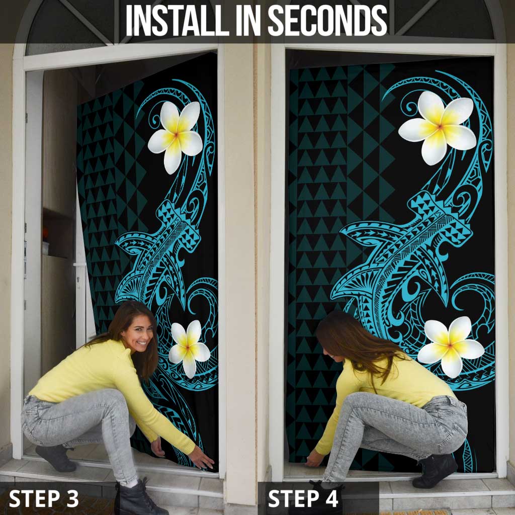 Aloha Hammerhead Shark Door Cover Calypso Hawaiian Kakau Tribal Tattoo - Polynesian Pride