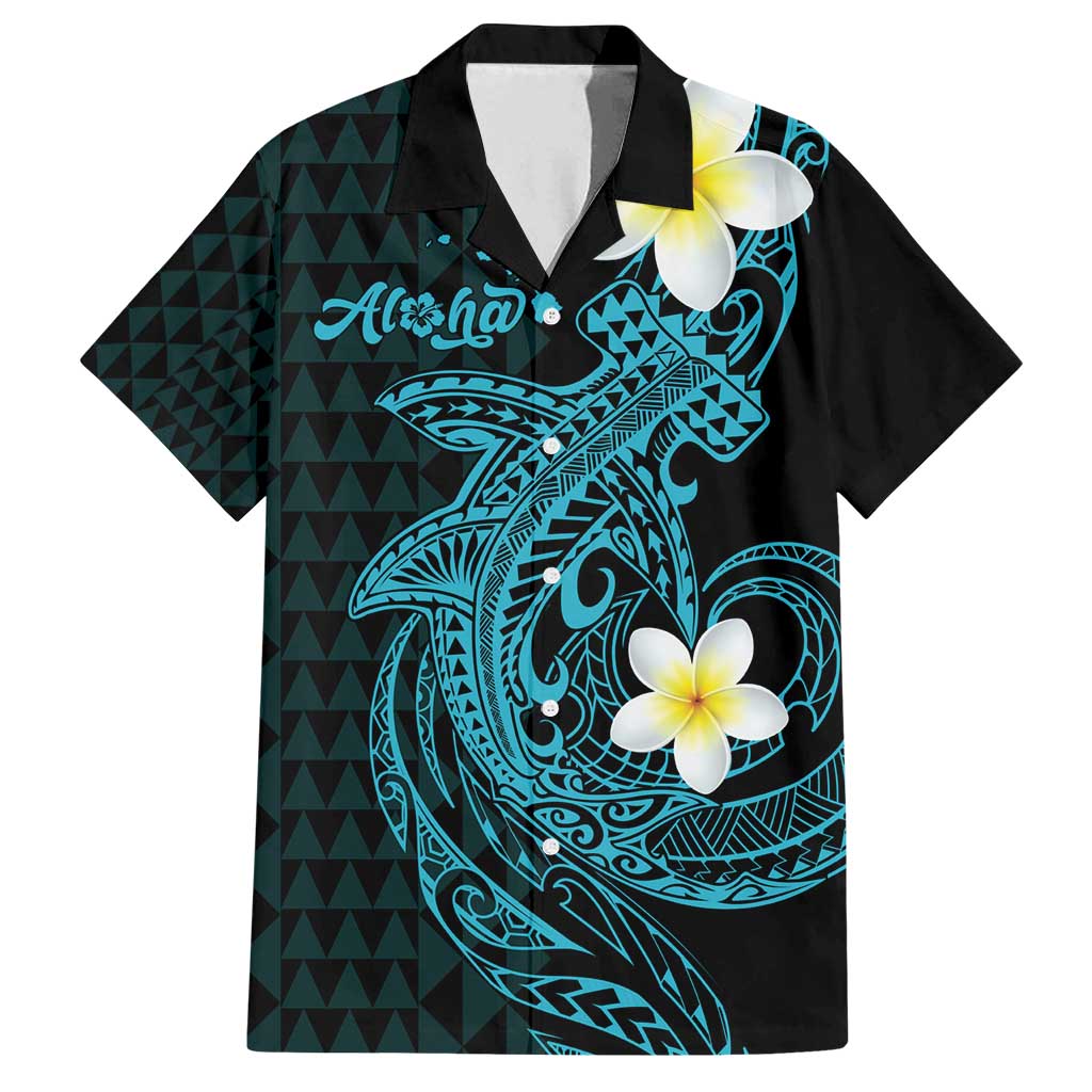 Aloha Hammerhead Shark Family Matching Long Sleeve Bodycon Dress and Hawaiian Shirt Calypso Hawaiian Kakau Tribal Tattoo